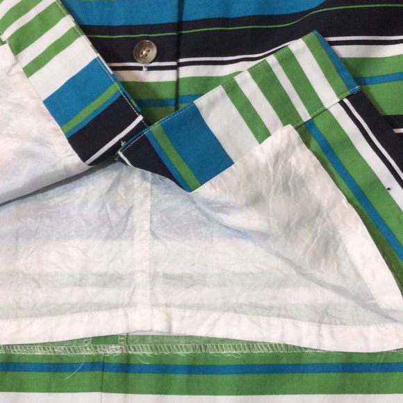 8 Isabella DeMarco green turquoise striped dress - Picture 10 of 16